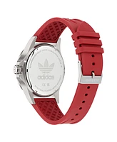 adidas Unisex Analog Red Silicone Watch, 44mm