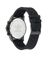 adidas Unisex Chronograph Date Black Silicone Watch, 43mm