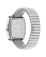 adidas Unisex Analog Silver-Tone Stainless Steel Watch, 37mm