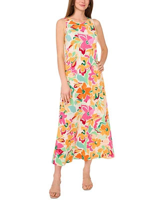 Vince Camuto Women's Floral-Print Keyhole Maxi Dress
