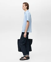 Mango Men's Short Sleeve Linen-Blend Shirt