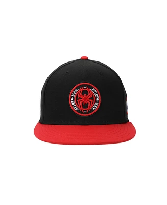 Marvel Men's Spider-Man Into The Spider-Verse Miles Morales Logo Adult Black Snapback Cap