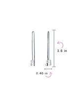 Bling Jewelry Dainty Musician Linear Long Music Note Threader Earrings Music Student Techer .925 Sterling Silver