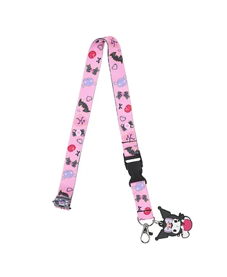 Kuromi Cherries & Cookies 22-Inch Lanyard With Kuromi Charm and Clear Id Sleeve