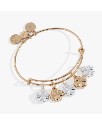 Puffy Clover Multi Charm Bangle Bracelet
