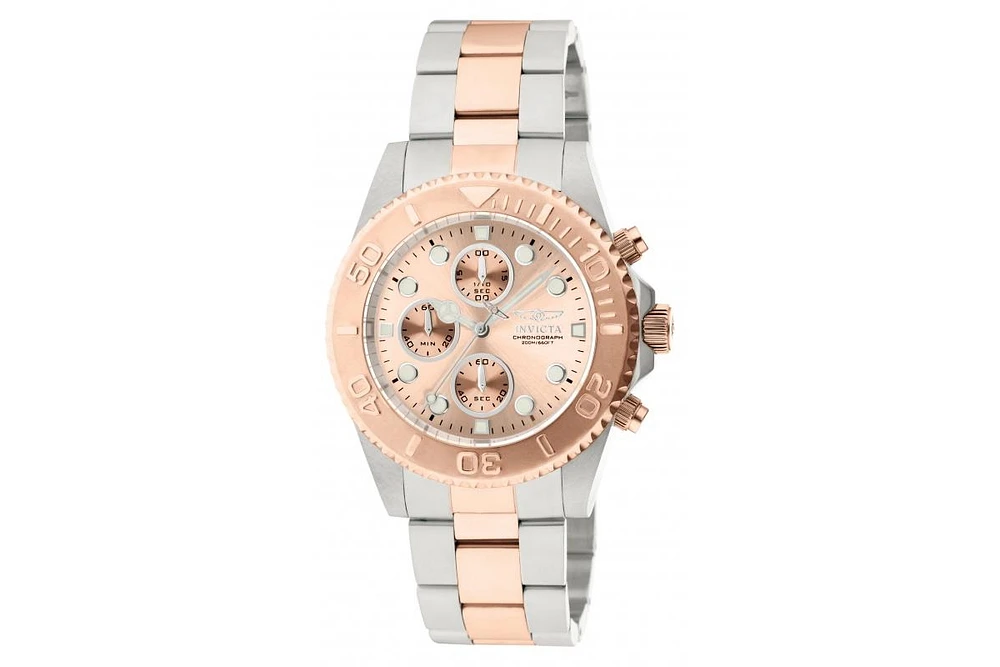 Invicta Men's 1775 Pro Diver Quartz Chronograph Rose Gold Dial Watch