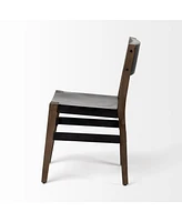 Metal and Wood Open Back Dining Chair for Industrial Style Seating