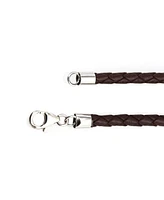 Bling Jewelry Set of 2 Black Brown Leather Braided Cord Necklace