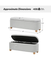 Felipe Storage Waterproof Bench with Solid Wood Legs