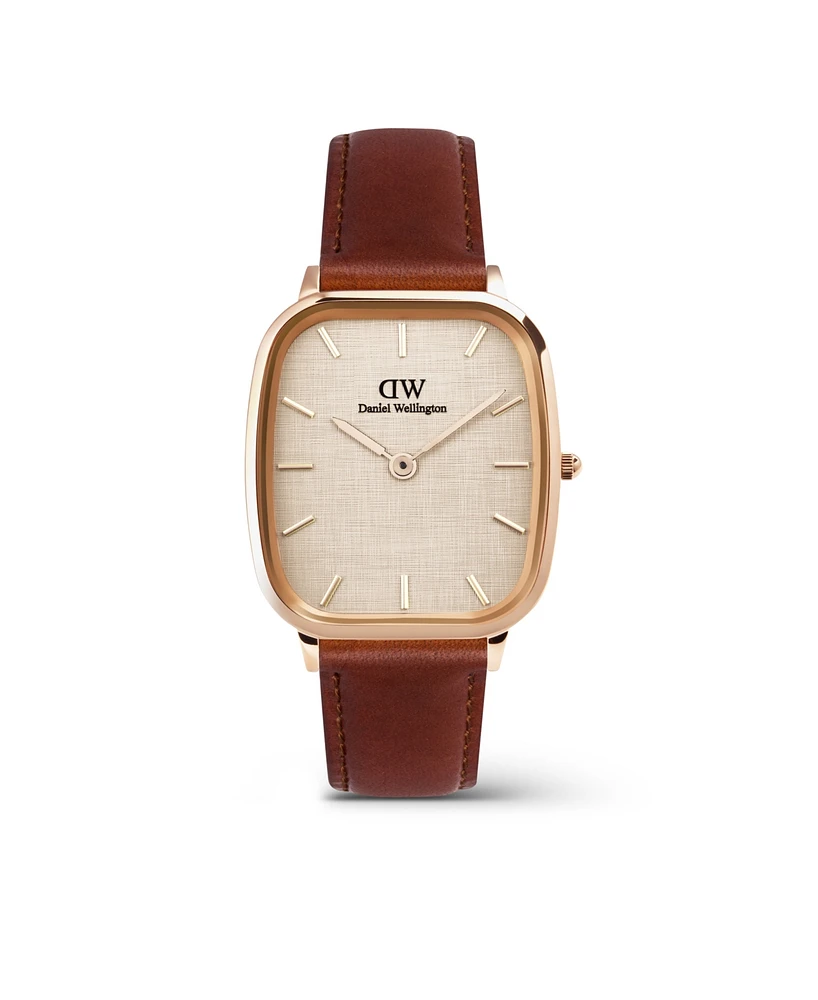 Daniel Wellington Men's Analog Brown Leather Watch, 32mm