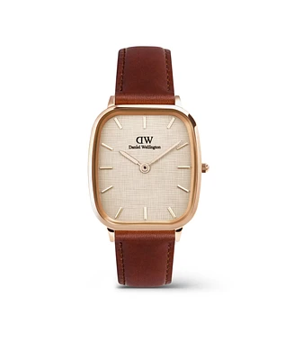 Daniel Wellington Men's Analog Brown Leather Watch, 32mm