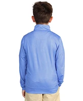 Tailorbyrd Boys Blue Tees Printed Performance Quarter Zip