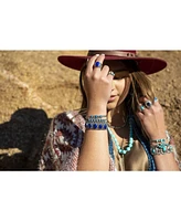American West Lapis Lazuli Decorative Cuff Bracelet Sterling Silver