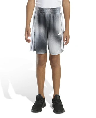 adidas Big Boys Elastic Waistband Motion Gradient Printed 3-Stripe Shorts