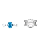 Anna Zuckerman 3 Carat Aquamarine Wedding Set