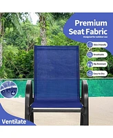 2pcs Patio Rocking Chair Heavy-Duty Metal Rocker Outdoor Anti-Slip