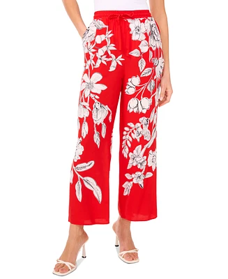 Sam & Jess Women's Printed Wide-Leg Pull-On Pants