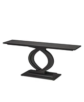 Tribesigns 59 Inches Console Table for Entryway, White Farmhouse Living Room, Wood Sofa Behind Couch, Modern Narrow Long Foyer