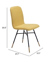 Set of Two Upholstered Fabric Dining Chairs for Kitchen and Dining Room