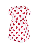 Hudson Baby Girls Cotton Dresses, Love Hearts