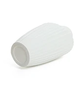 LuxenHome White MgO Modern Abstract Sculpture 20-Inch Tall Vase