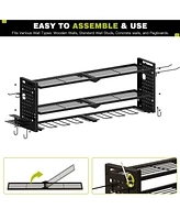 Hausource 3-Tier Power Tool Organizer Shelving Heavy Duty Storage Rack