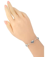 Devata Five Sweet Heart Filigree Chain Bracelet, 7.0 in adj to 8.0 in