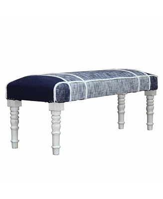 Upholstered Bench with Textural Legs for Bedroom Entryway or Living Room