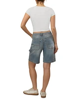 Almost Famous Juniors' High-Rise Denim Jorts