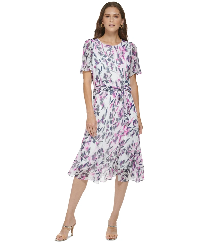 Dkny Women's Printed Midi Dress