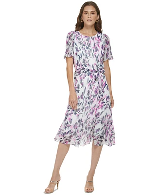 Dkny Women's Printed Midi Dress