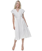 Dkny Women's Flutter-Sleeve Midi Dress