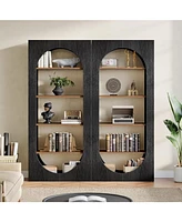 Tribesigns 5-Tier Black Arched Bookshelf, 70.87-Inch Tall Arch Bookcase with Storage, Modern Book Shelf Storage Organizer for Living Room, Home Office