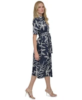 Dkny Women's Printed Cotton Shirt Dress