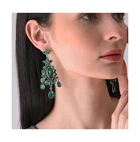 Sohi Women's Gold-Plated Stone Drop Earrings