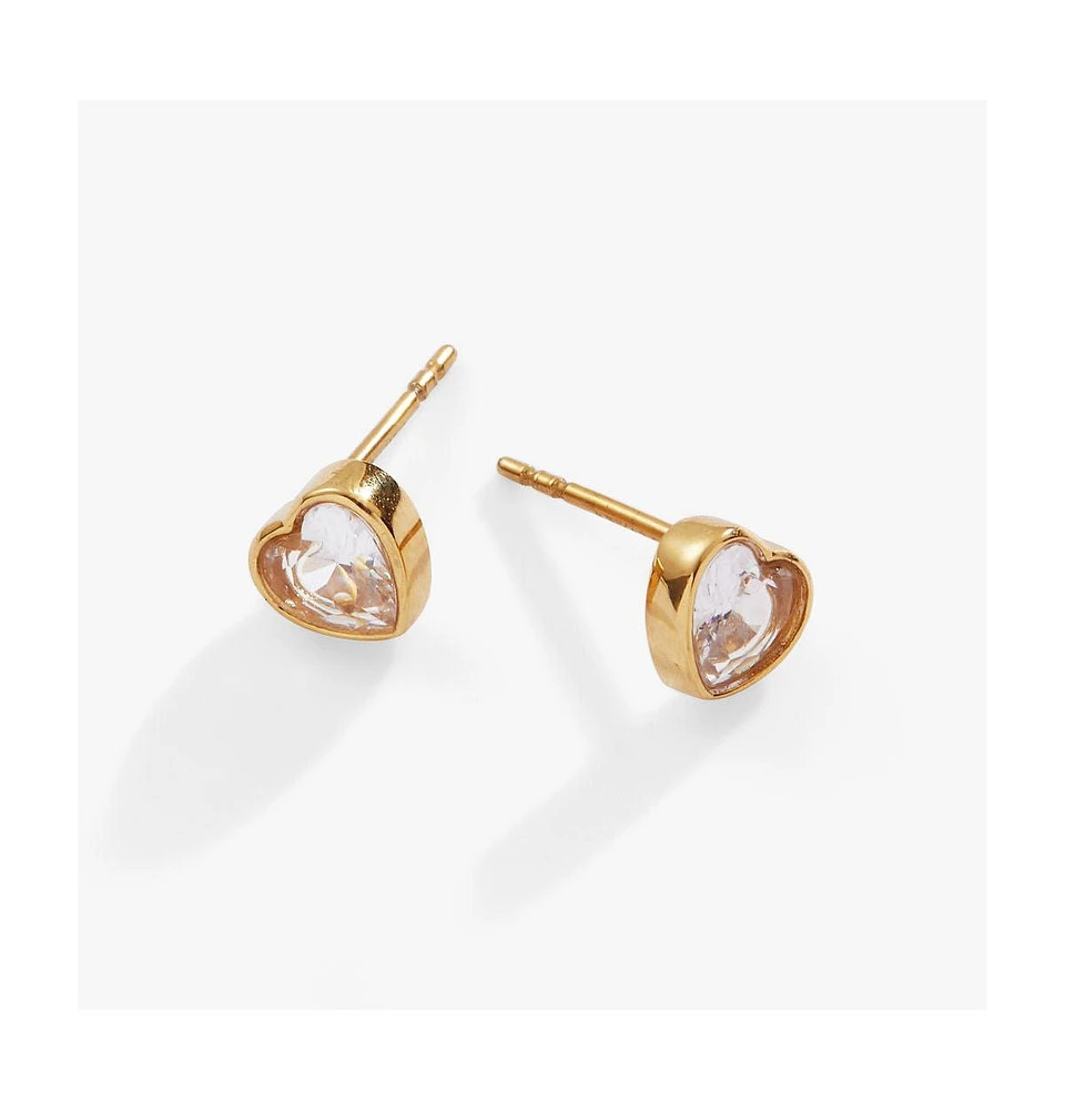 Crystal Heart Mini Studs