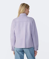 Furniq Uk Women's Leather Shirt Jacket, Created for Macy's