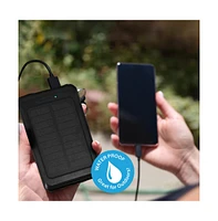 Brookstone 5,000mAh Solar Powered Magsafe Wireless Charging Multi-Port Power bank with Built-In Flash Light