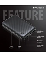 Brookstone 5,000mAh Carbon Fiber Multi-Port Slim Power Bank
