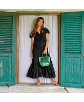 La Tote Metallic Bag In Green