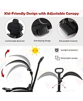 3-In-1 Kids Ride on Mercedes Benz G350 Push Car with Canopy