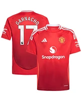 Adidas Big Boys and Girls Alejandro Garnacho Red Manchester United 2024/25 Home Replica Player Jersey