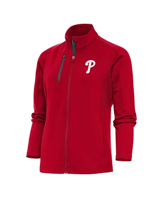 Antigua Women's Red Philadelphia Phillies Logo Generation Full-Zip Jacket