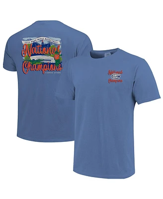 Image One Women's Blue Florida Gators 2025 Ncaa Men's Basketball National Champions Comfort Colors T-Shirt