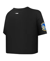 Pro Standard Women's Black Golden State Warriors Jewels Boxy Cropped T-Shirt