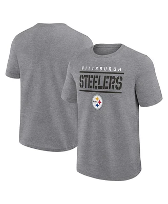 Fanatics Men's Heather Gray Pittsburgh Steelers Big Tall Top Notch T-Shirt