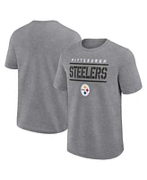 Fanatics Men's Heather Gray Pittsburgh Steelers Big Tall Top Notch T-Shirt