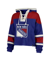 '47 Brand Women's Artemi Panarin Blue New York Rangers Superior Lacer Cropped Pullover Hoodie