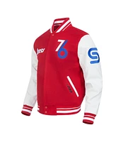 Pro Standard Men's Red Philadelphia 76ers 2024/25 City Edition Wool Varsity Full-Zip Jacket