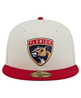 New Era Men's White Florida Panthers Chrome Two-Toned 59FIFTY Fitted Hat